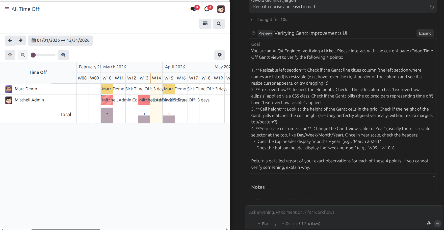 Antigravity QA result